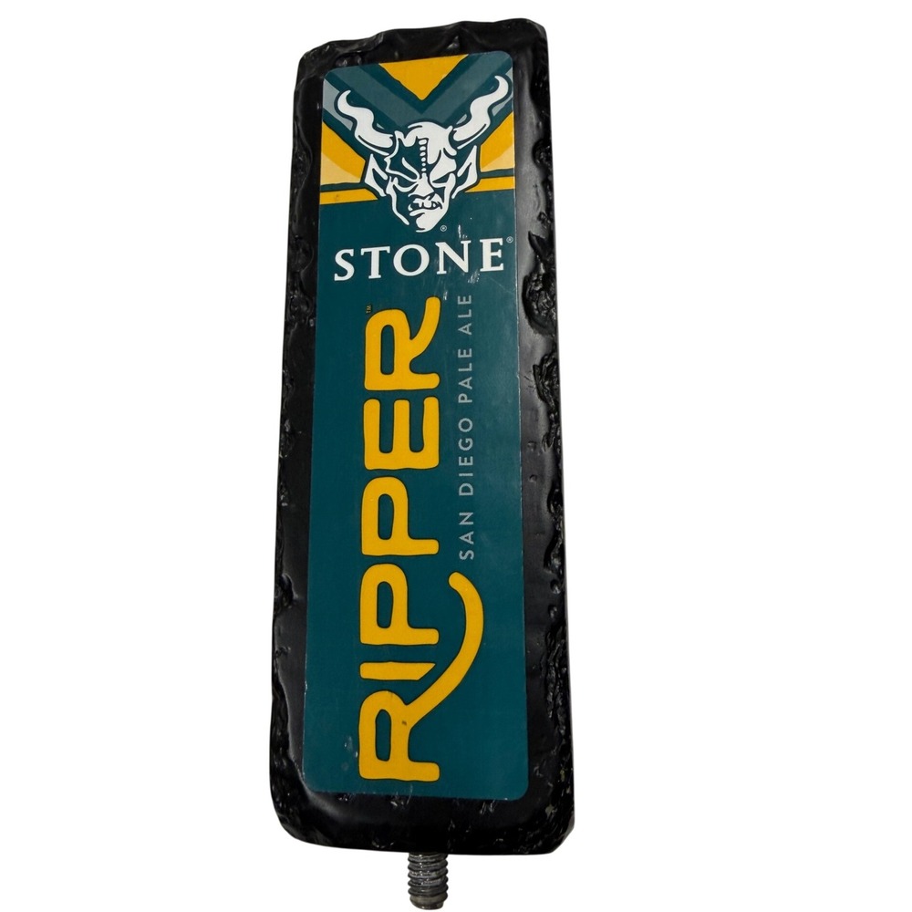Stone Brewing Ripper San Diego Pale Ale Beer Tap Handle Gargoyle Logo Black Teal